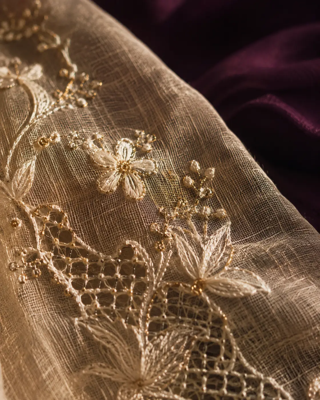 Hand-embroidered piña cloth